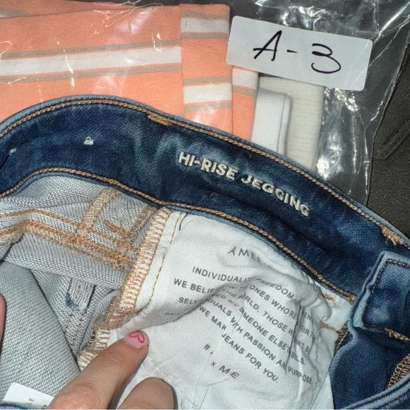 American Eagle NWT! Next Level Stretch Blue Wash Hi-Rise Jegging Jeans Size 00 - Picture 7 of 15